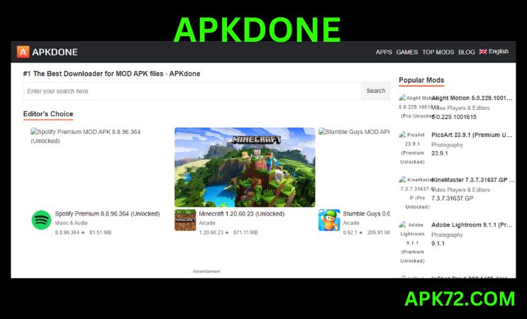 modified APKs for Android apps and games is APKdone.