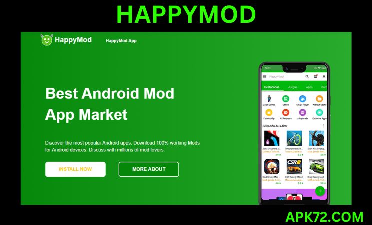 HappyMod is a one-of-a-kind APK modding site offering modded versions